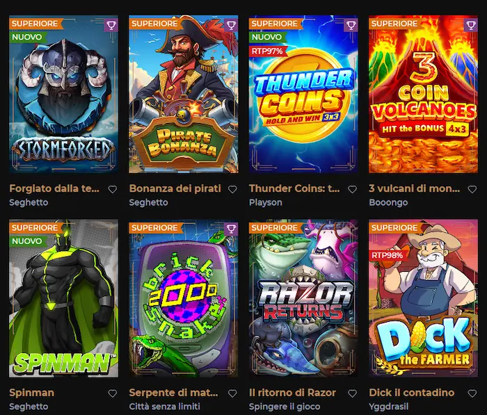 Windetta Casino Italia games