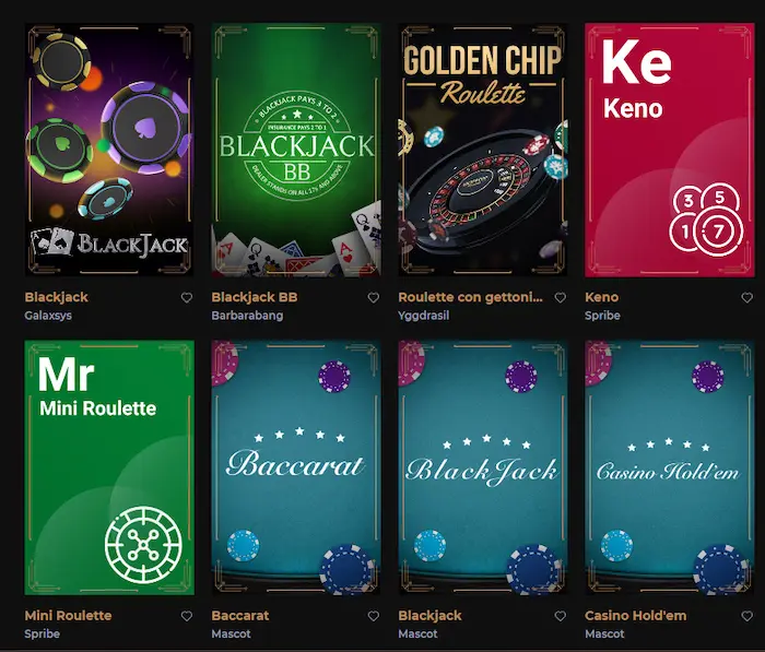 Windetta Casino Italia tavolo